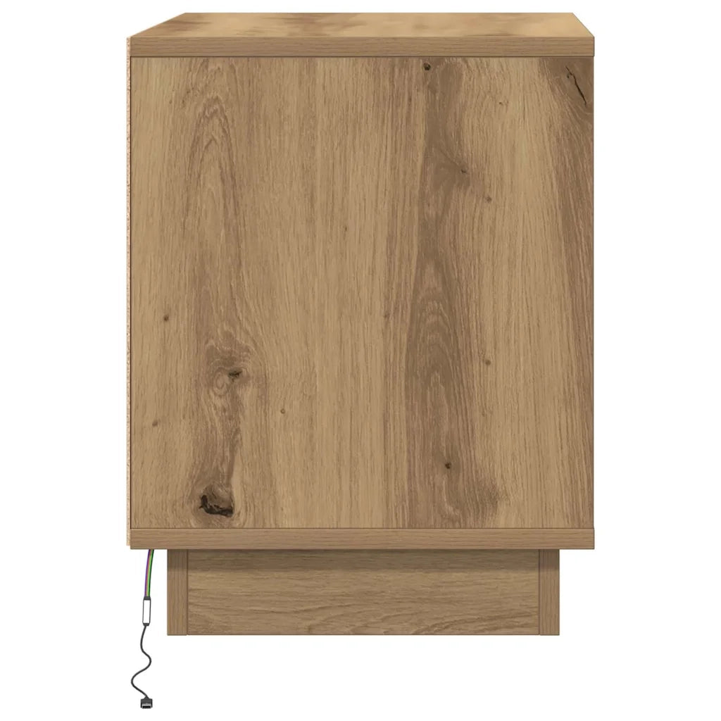 Set di 2 Comodini | Armadio da Notte | Mobiletto da notte Rovere artigianale 44 x 34,5 x 45 cm