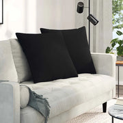 Cuscini da Divano 2 pcs Nero 80 x 80 cm Tessuto