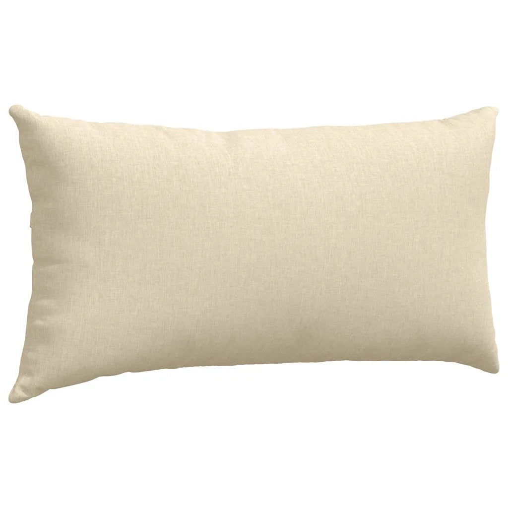 Cuscini da Divano 2 pz-Set di 2 Cuscini per Sofa Crema 80 x 40 cm Tessuto 291226