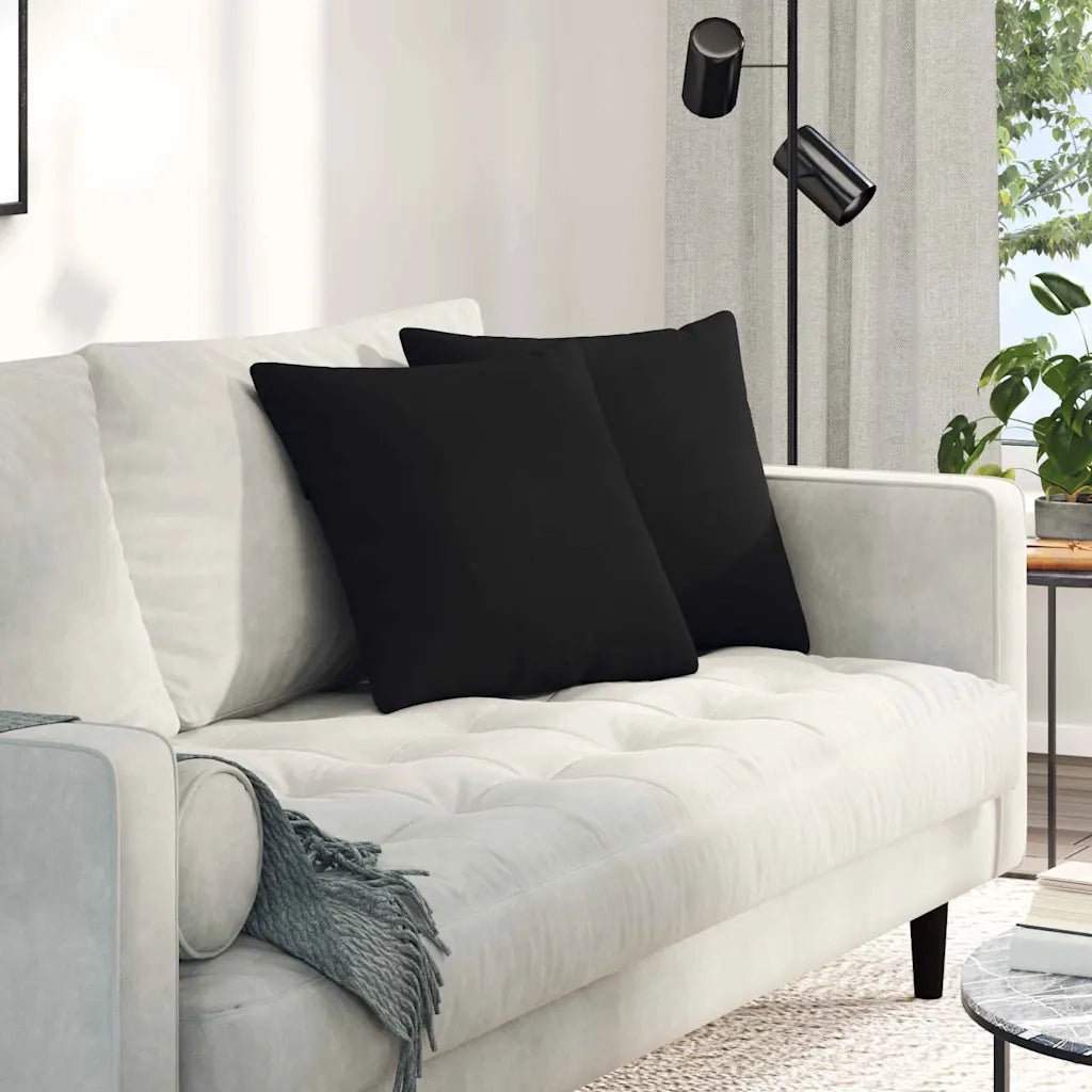Cuscini da Divano 2 pz-Set di 2 Cuscini per Sofa Nero 45 x 45 cm Tessuto 192021