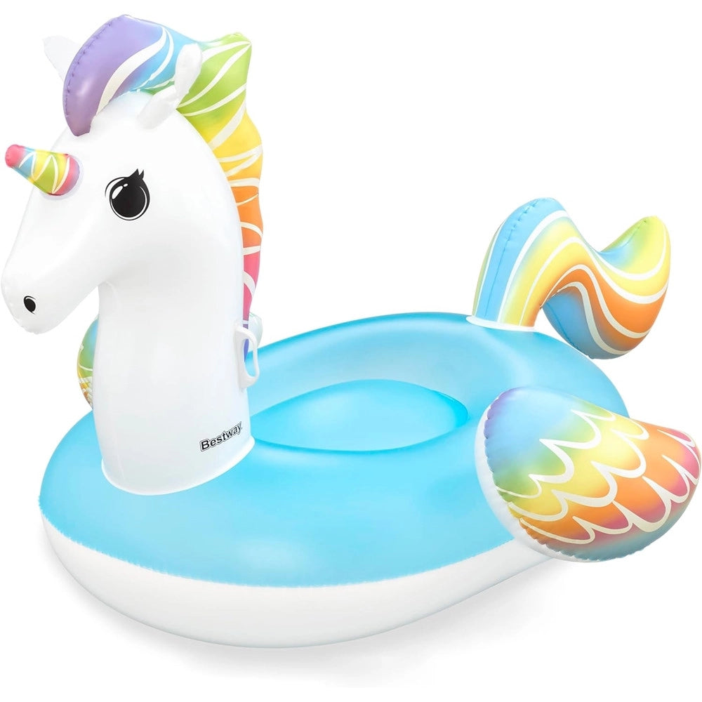 Trade Shop - Cavalcabile Gonfiabile Da Piscina A Forma Di Unicorno Gigante 224x164cm Maniglie 41113 -