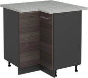 Mobile ad angolo cucina R-Line, Grigio nobile, 75.6 cm PL Marmo, per la libera combinazione all'interno di sistemi cucina modulari