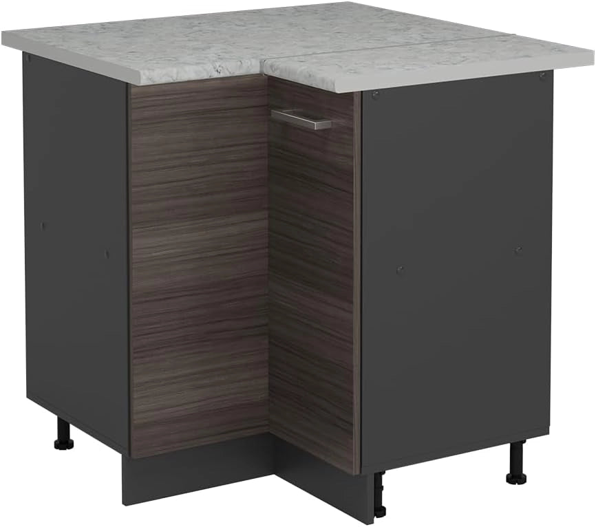 Mobile ad angolo cucina R-Line, Grigio nobile, 75.6 cm PL Marmo, per la libera combinazione all'interno di sistemi cucina modulari