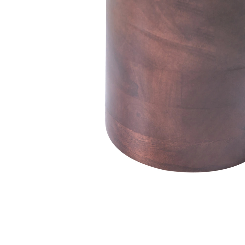 Tavolino con base in legno di mango marrone e piano in marmo Moderno soggiorno rotondo decorativo