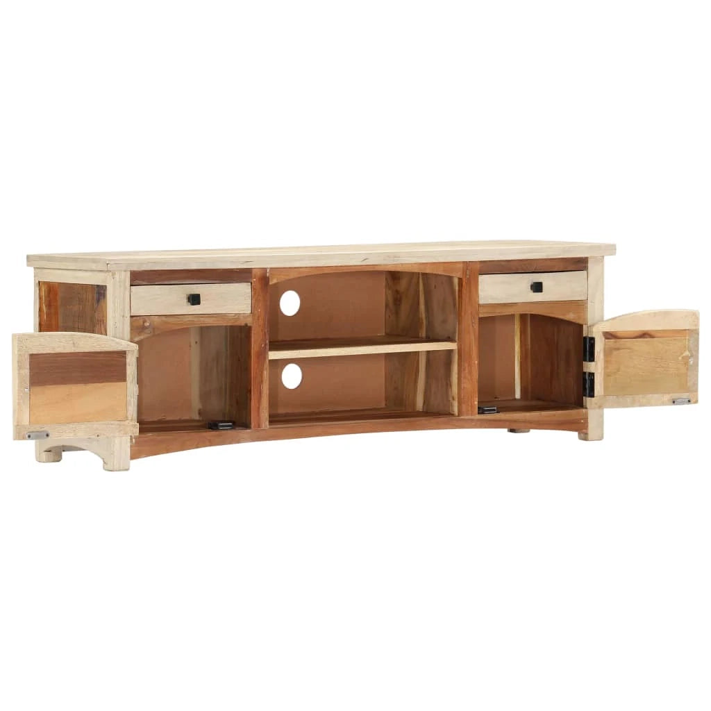 Mobile TV multimediale scaffale TV mobile TV sala da pranzo soggiorno camera da letto 120 x 30 x 40 cm legno massello di recupero marrone 02_0025823