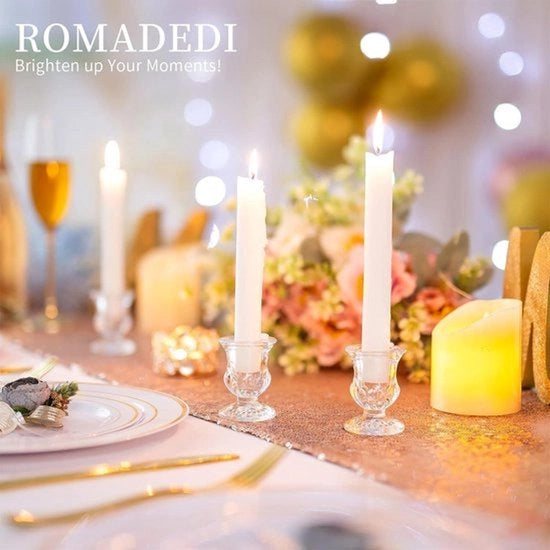 Set di candelabri a tappeto per decorazione da tavola - candelabri trasparenti piccoli contenitore in vetro set in bulk per decorazione di matrimonio, Natale, tavola da pranzo, centro tavola decorativo 2 pezzi