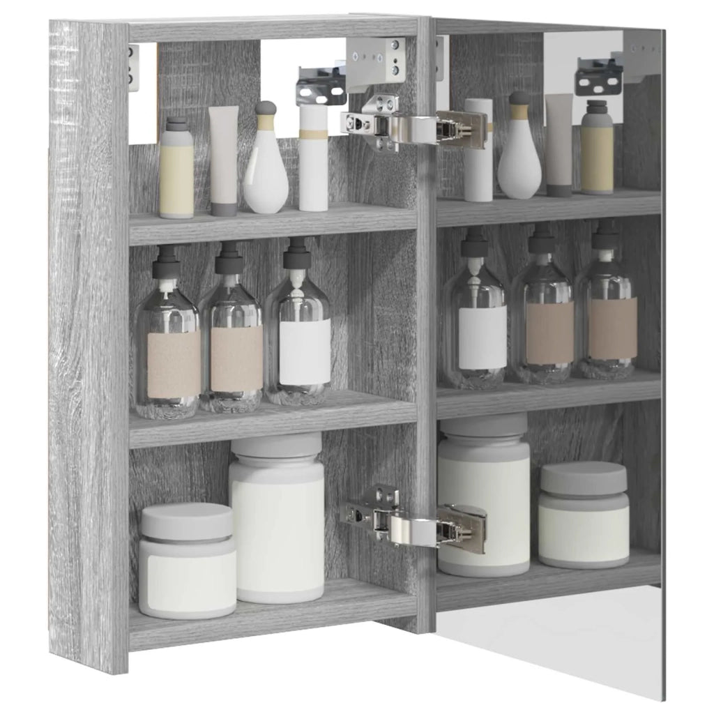 Mobiletto per specchio da bagno Grigio Sonoma 30 x 10,5 x 50 cm 889012