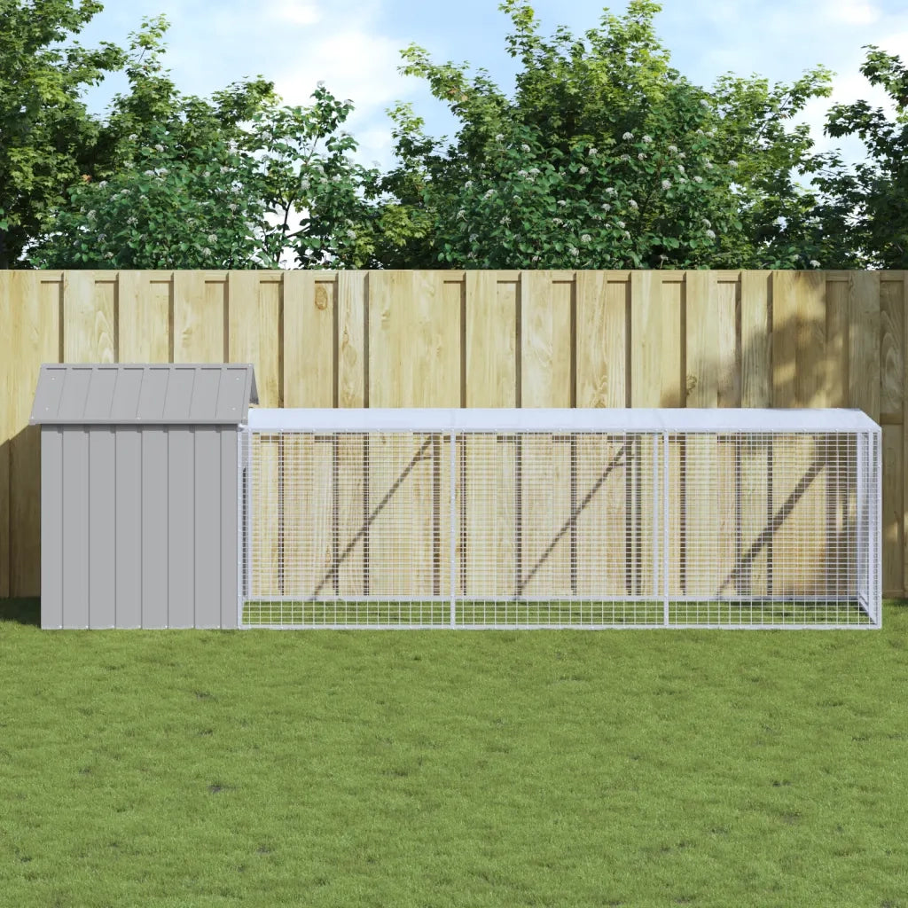 Pollaio Area Corsa Grigio Chiaro 117x405x123 cm Acciaio Zincatocod mxl 69774