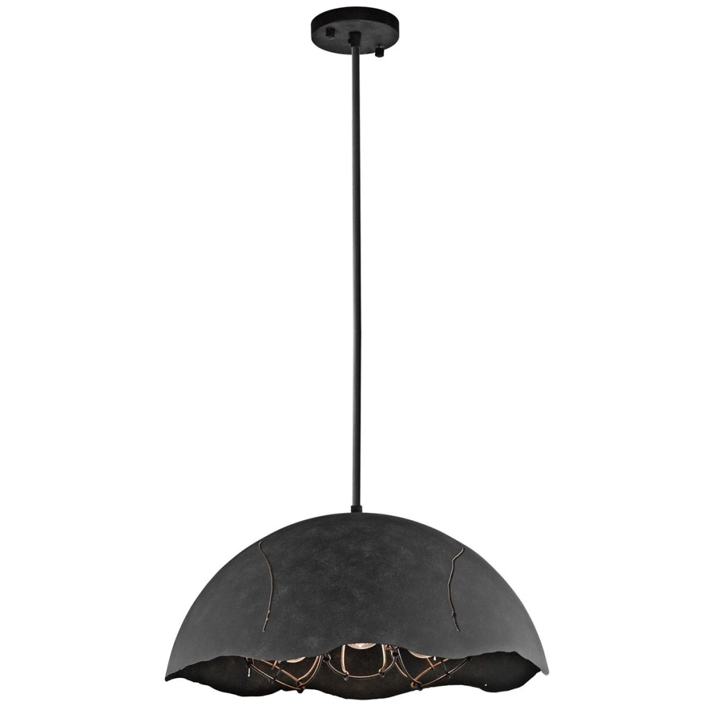 Lampada a sospensione Fracture Kichler nero 3xE27 Ø49,5cm
