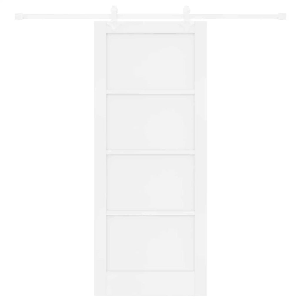 Porta scorrevole Bianco 83 x 202 cm Legno Massello di Pino 3445533