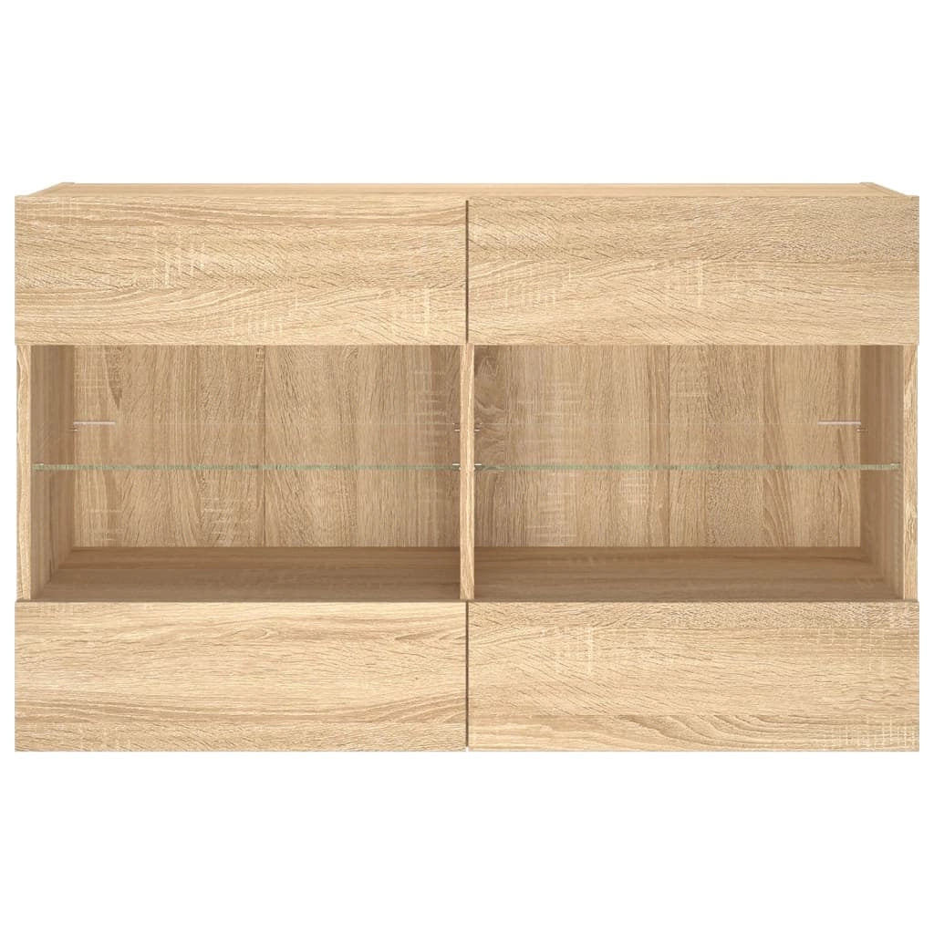 Mobile TV multimediale mensola TV credenza mobile TV sala da pranzo soggiorno parete attrezzata per camera da letto con luci LED rovere Sonoma 98,5 x 30 x 60,5 cm marrone 02_0028031
