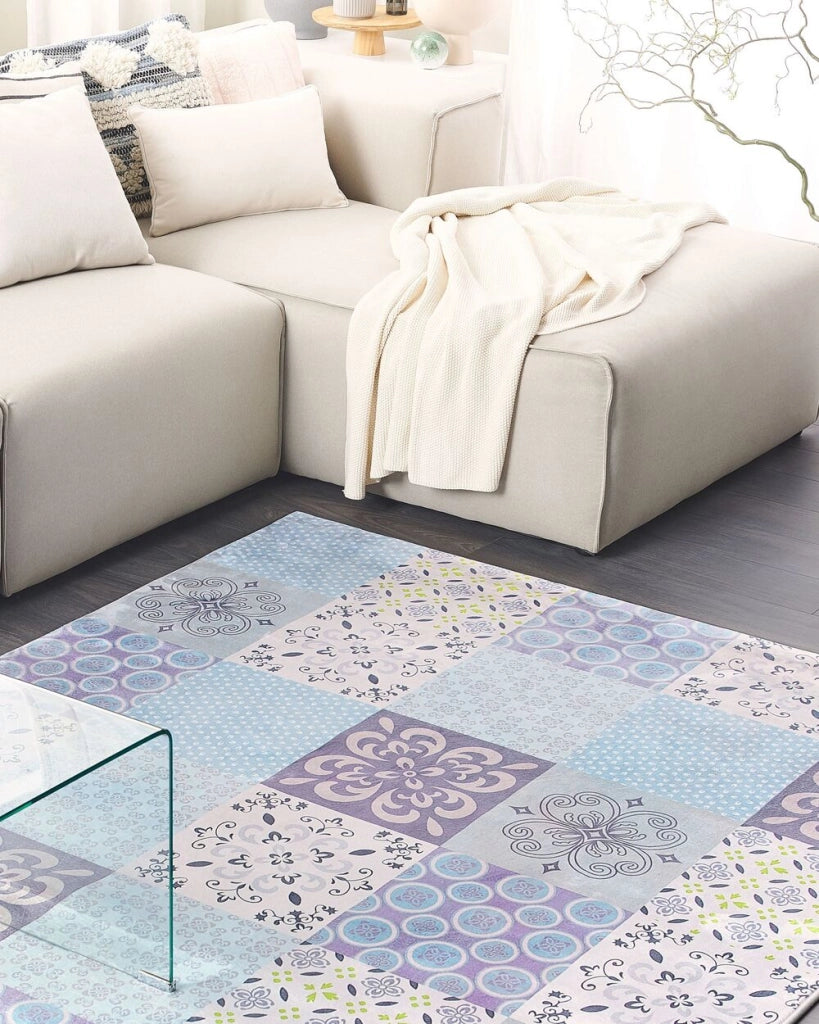 Tappeto tappetino Tessuto Multicolore 160 x 230 cm Patchwork Rettangolare costiero