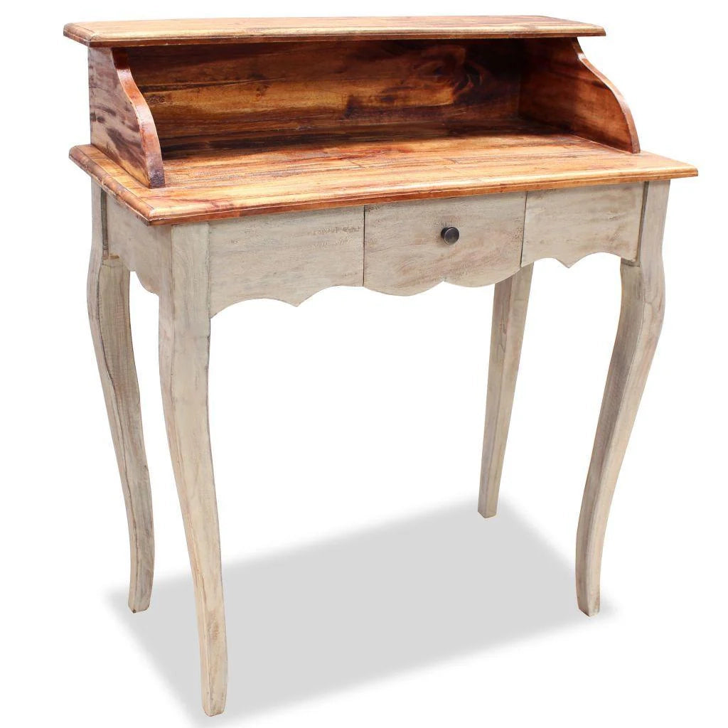 Scrivania tavolo mobile da lavoro per computer legno massello di recupero 80 x 40 x 92 cm 0502097