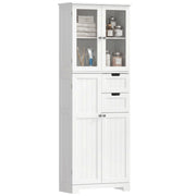 Mobile bagno alto con 4 ante e 2 cassetti, 60x30x170 cm, bianco