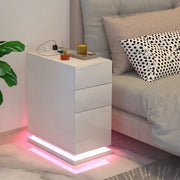 Cassettiere da Notte - LED - 3 Porte - 16 Colori - Sottile