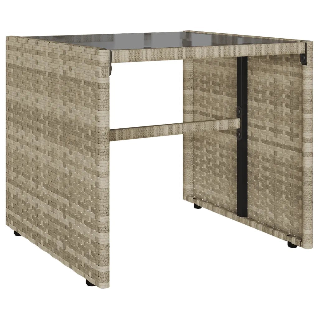 Set Divano da Giardino 4pz | Set Salotto da Giardino con Cuscini Grigio Chiaro Polyrattan