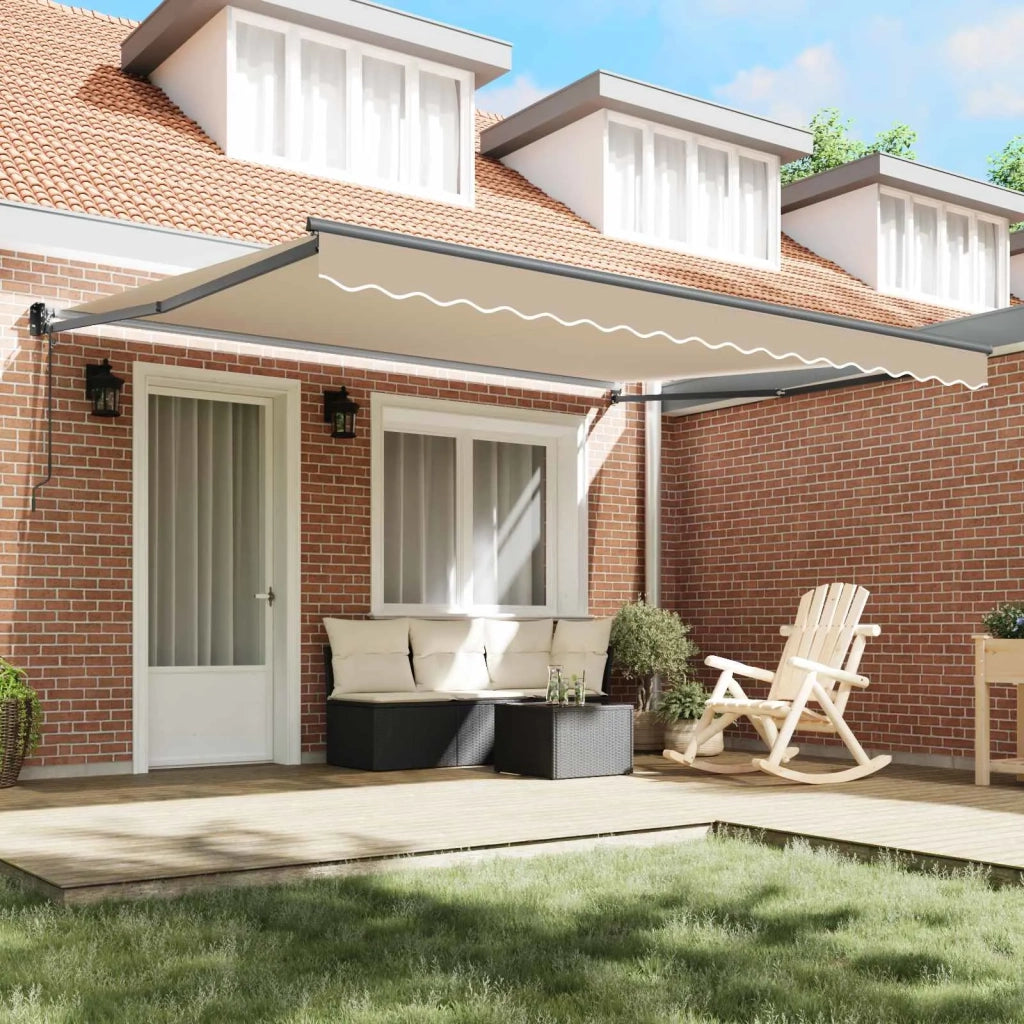 Tenda Retrattile Beige 400 × 300 cm Poliestere e Alluminio 3330618
