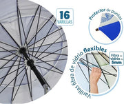 Parasole per mare Ø 180 a 240 cm in alluminio con fondo mare e tasca portatile e ombreggiatura UPF 50+ in colori blu e rosso 220 cm blu marino