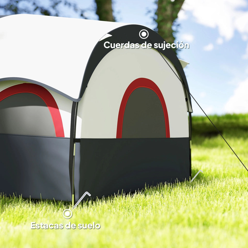Tenda da campeggio 4 posti ¨C zephmum ¨C grigio e bianco 435x251x195 cm