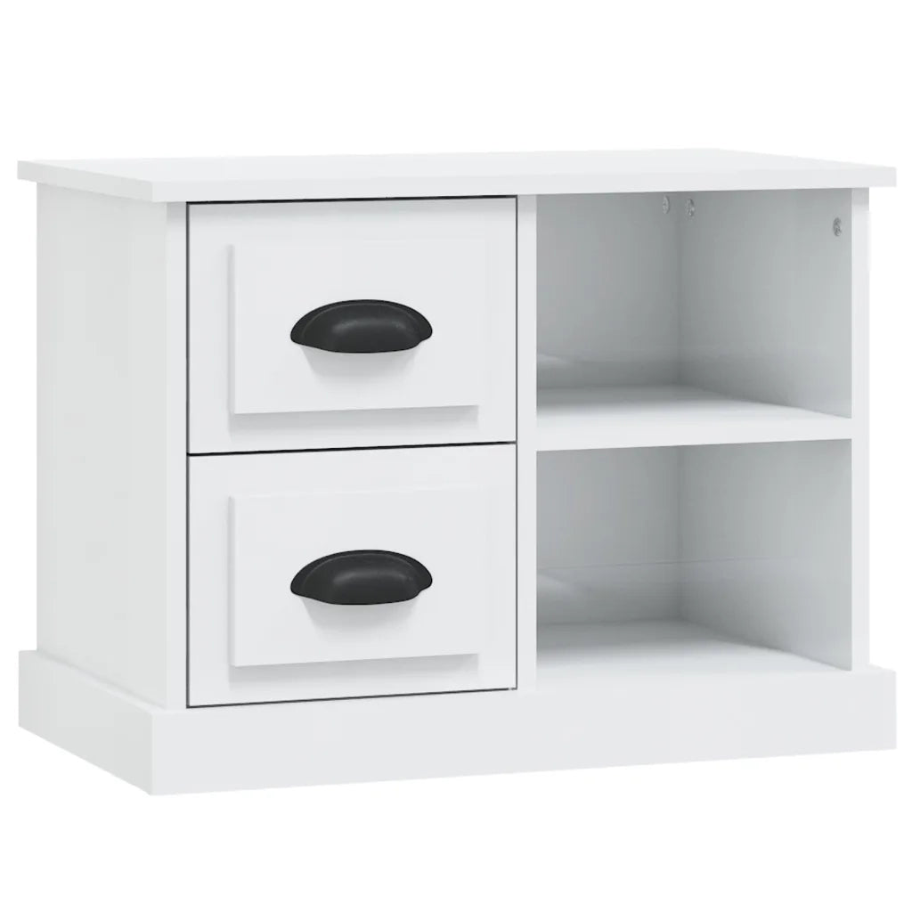 Comodino Bianco Lucido 60x35,5x45 cm 816370