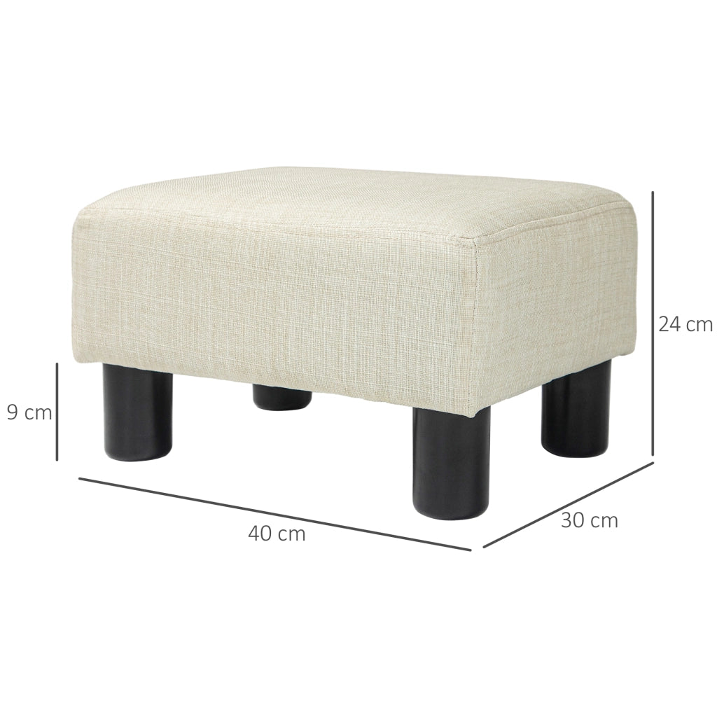 Pouf ¨C zephmum ¨C beige tessuto lino 40x30x24 cm