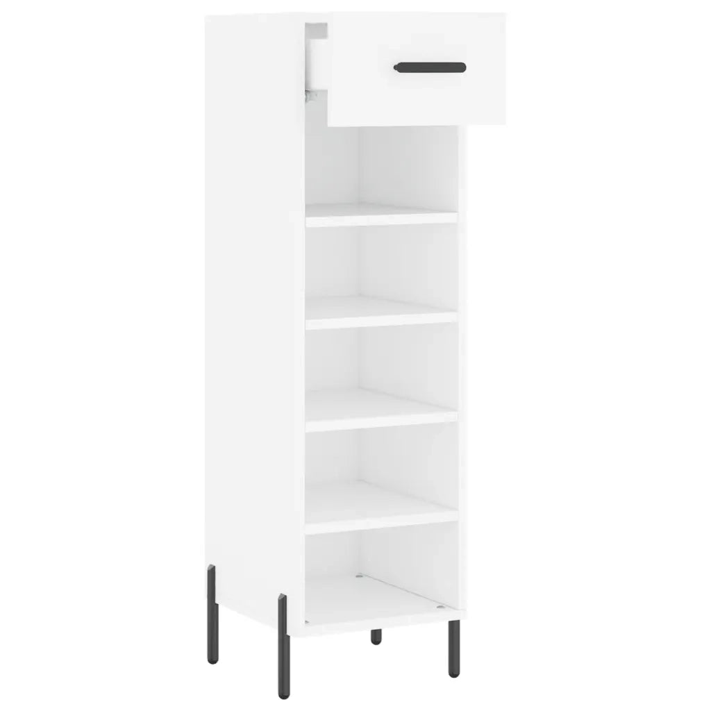 Scarpiera-Scaffale per scarpe Bianca 30x35x105 cm in Legno Multistrato 628031