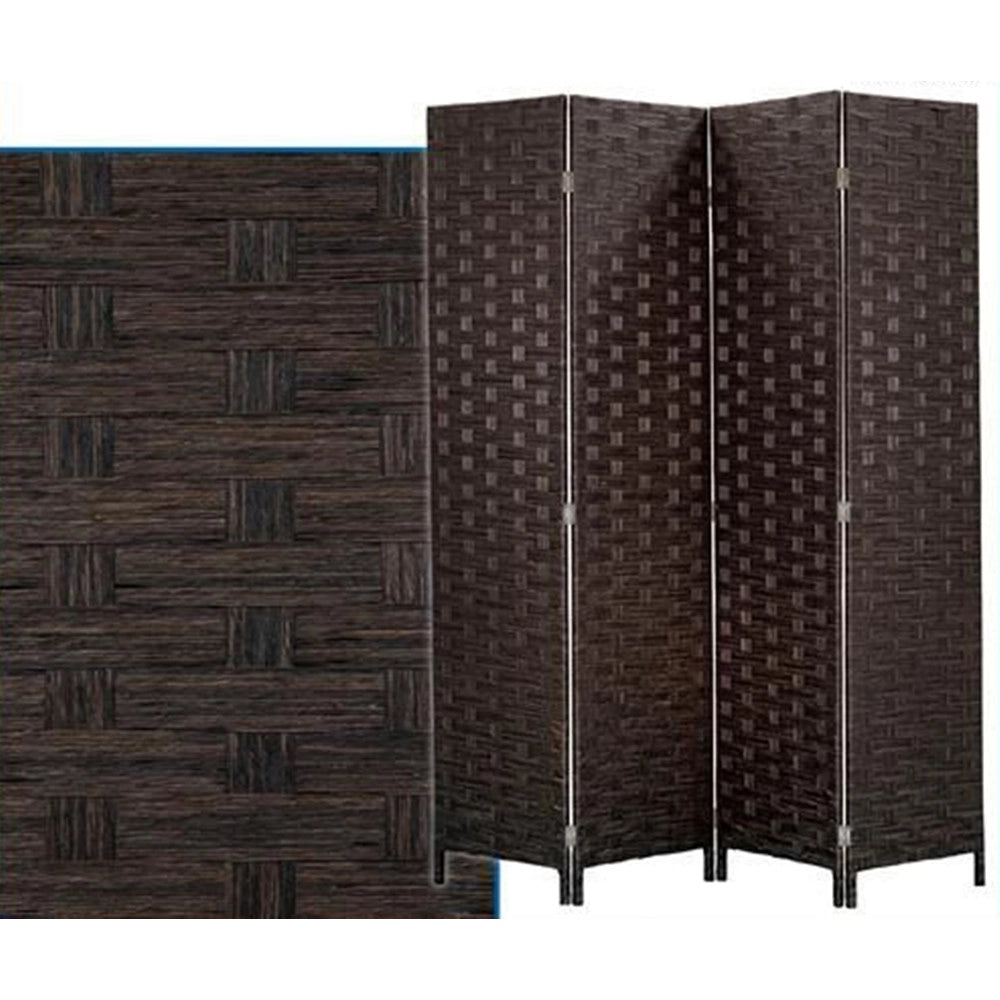 Trade Shop - Separe' A 4 Ante Pannelli Double Face Marrone Paravento Divisorio Ambienti Sep06 523367 -