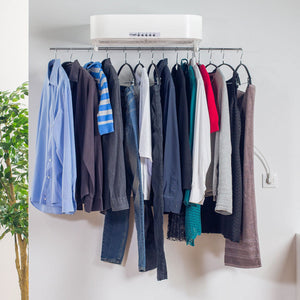 Kit Asciugabiancheria Asciugatrice per Biancheria 2 x 25W 5 Grucce e Telecomando Sciugarella Bianco