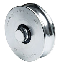 Comunello RUOTA PER CANCELLI CON PERNO GOLA U 2 cuscinetti art. 315 mm. 120x30 6.00 pz