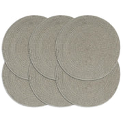 Tovagliette 6 pz Grigio Neutro 38 cm Rotonde in Cotone cod mxl 78204