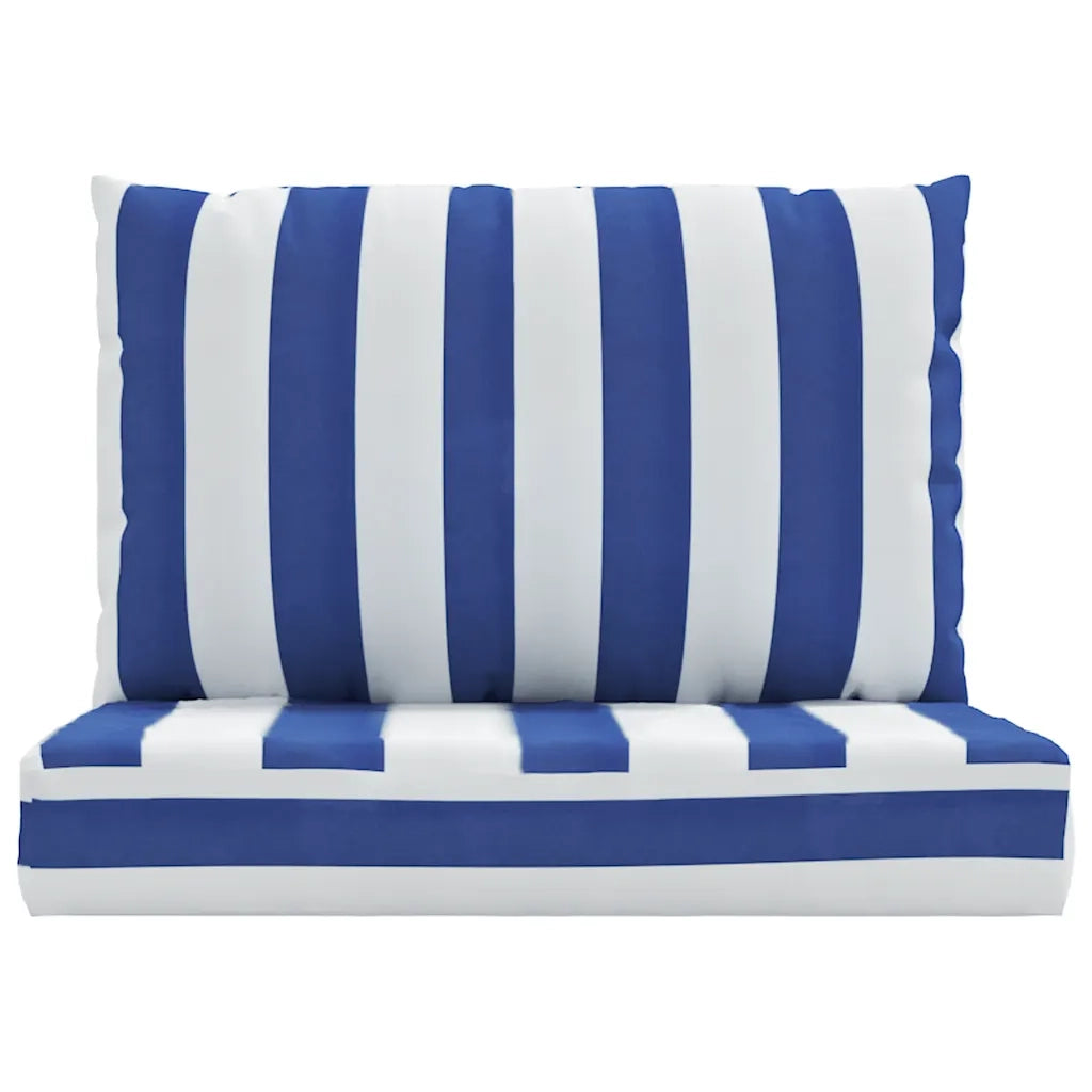 Cuscini per Pallet 2 pz Strisce Blu e Bianche Tessuto Oxford