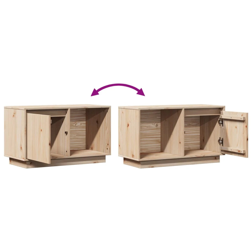 Mobile TV multimediale scaffale TV credenza mobile TV sala da pranzo soggiorno camera da letto 74 x 35 x 44 cm legno massello di pino marrone 02_0026206
