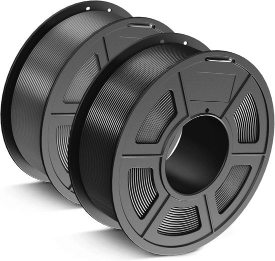 Filamento per Stampante 3D PLA Plus 1.75mm - Filamento Forte e Affidabile, 1.1 kg, Nero e Grigio