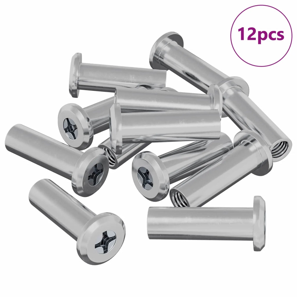 Dado a bloccaggio 12 pcs Argento M6 x 25 mm Acciaio 864563