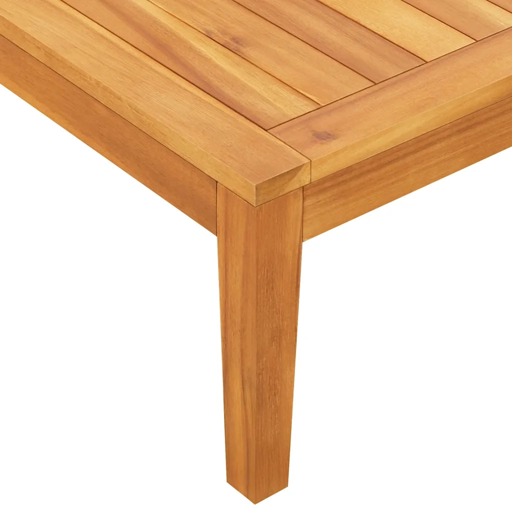 Panca Giardino e Tavolino Cuscini Bianco Crema Acacia Massello 316314