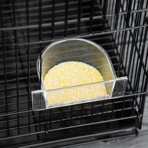 Gabbia per Uccelli 60x41x41 cm con 2 Posatoi e 3 Ingressi in Filo Metallico e Plastica Nero