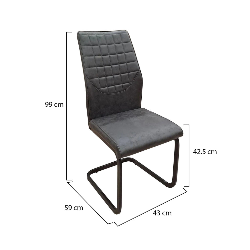 Quintano, set di Sedie 8 Sedie, Grigio Scuro