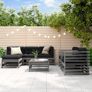 Set Divani da Giardino 7pz con Cuscini in Legno Massello Grigio 3185838