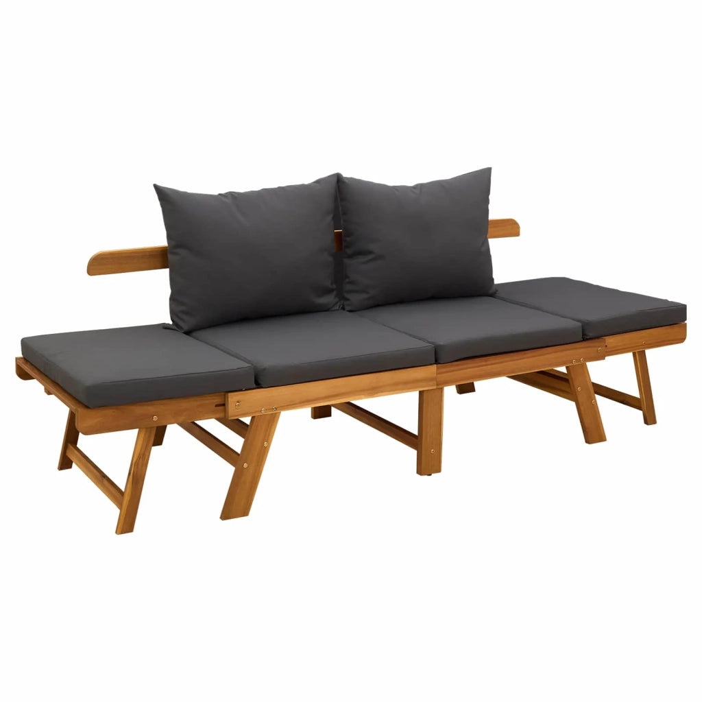 Panchina da giardino 3 in 1 con cuscini Naturale 42027060