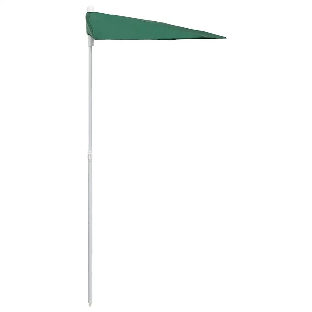 Ombrello | Parasolne Semicircolare da Giardino con Palo 180x90 cm Verde
