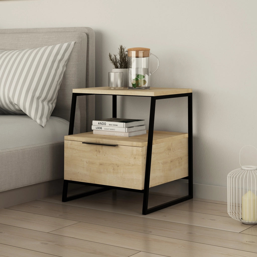 Comodino in legno "Pal" 45 x 40 x 50 cm - Rovere