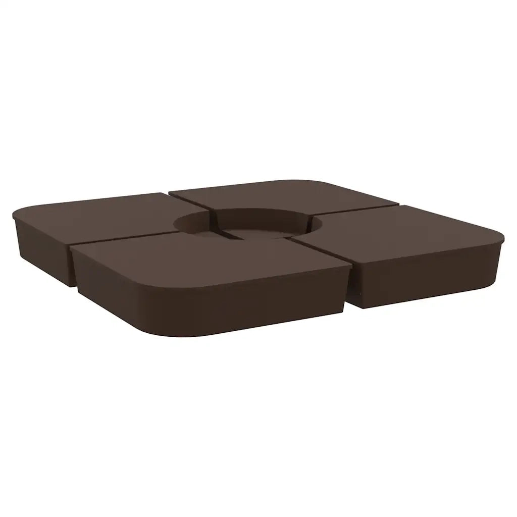 Set Base per Ombrellone-Supporto per ombrellone 4 pz con Supporto a Croce 100 kg PP 589825