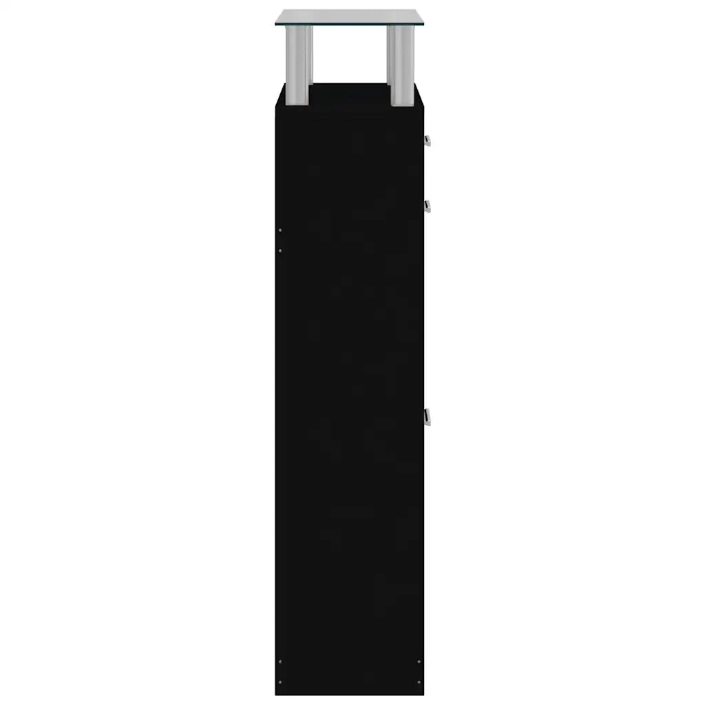 Scarpiera Nera 63x24x104 cm in Legno Multistrato