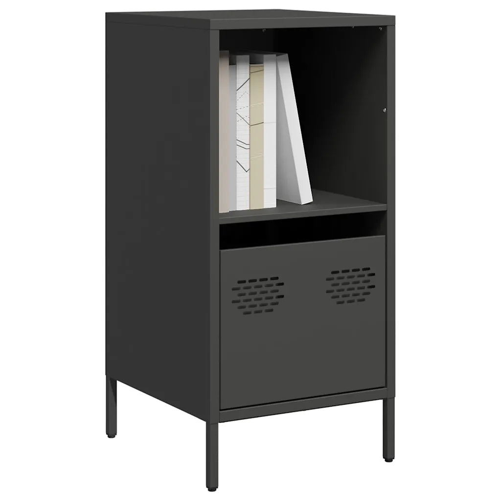 Credenza | Madia | Buffet da pranzo | Armadio da pranzo Nera 35x39x73,5 cm in Acciaio Laminato a Freddo