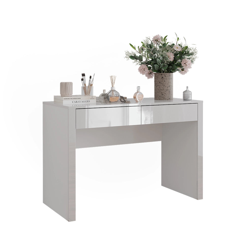 Vicco Tavolo da toilette Bianco lucido/bianco 110 cm con 2 cassetti