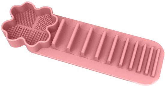 Oggetto di Supporto per Pennello da Trucco in Silicone - Appeso, Raccoglitore di Pennelli senza Foro, Organizzatore di Pennelli con Laccio ad Adesione con Molte Fessure