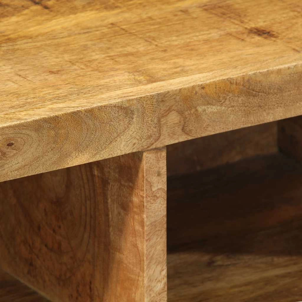 Mobile TV da parete salvaspazio con contenitore 60 x 30 x 19 cm in legno massello di mango grezzo 02_0057701
