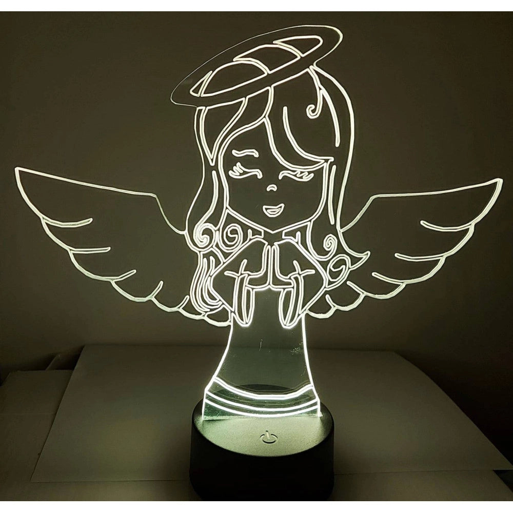 Trade Shop - Lampada A Led Rgb Acrilico Personalizzata Effetto 3d Telecomando Decorativa Casa -