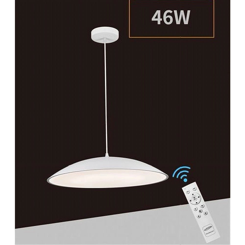 Trade Shop - Lampadario Led A Sospensione 46w 3 Colorazione Luce Dimmerabile Telecomando B81-3c -
