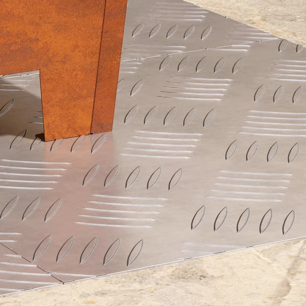 Gradini per Scale Quadrato 4 pz | Tappetini per scale autoadesivi Argento 40 x 40 cm Alluminio